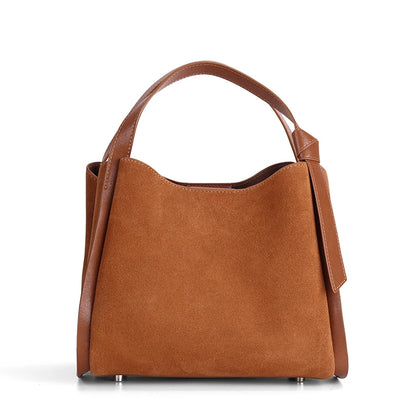 Women's Genuine Suede Leather Shoulder Bag – Luxury Designer Handbag