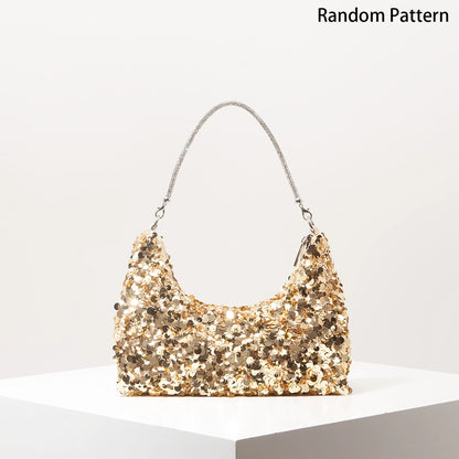 Sequin Shoulder Bag – Glitter Hobo Purse for Bridal, Prom & Wedding