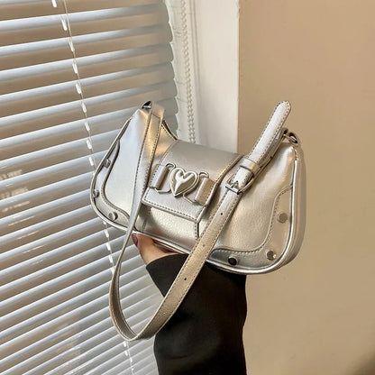 Y2K Pleated Underarm Shoulder Bag for Women