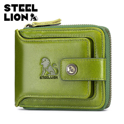 Steel Lion Men's Genuine Leather Zipper Wallet