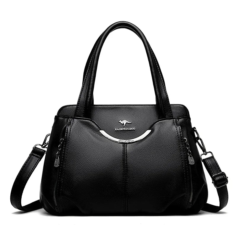 Leather Tote Shoulder Bag for Women – Large Crossbody Handbag
