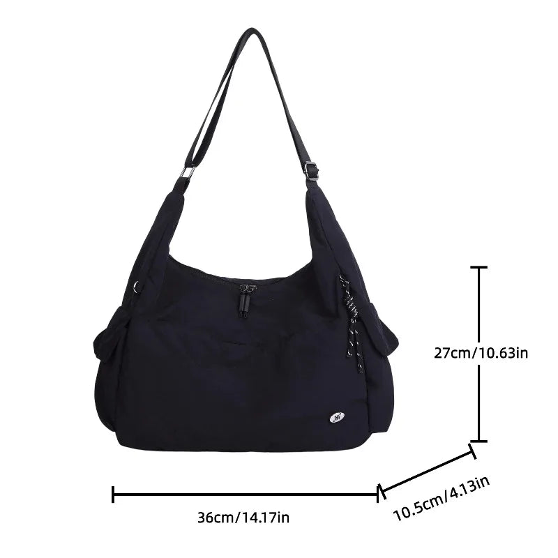 Large Capacity Nylon Shoulder Bag – Unisex Crossbody with Multi Pockets