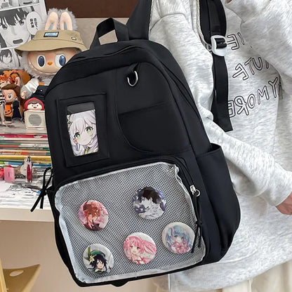 Anime Aesthetic Backpack for Women – Large Capacity College Bag