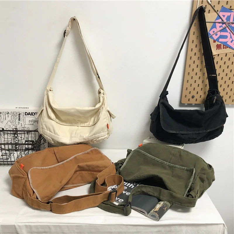 Canvas Messenger Bag – Large Capacity Women's Shoulder Bag