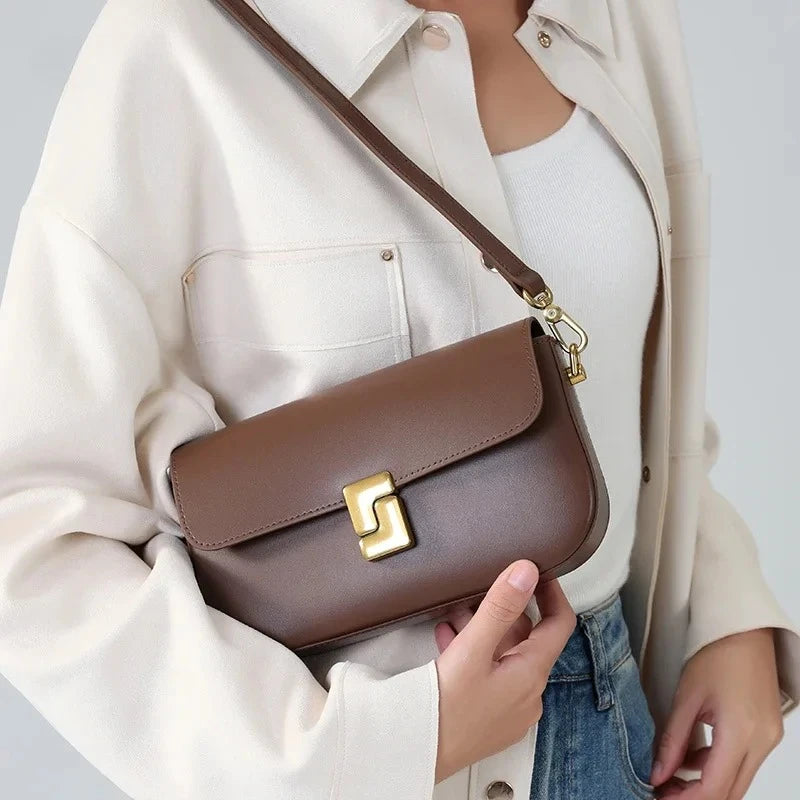 Leather Crossbody Bag – Women's Small Square Shoulder Bag