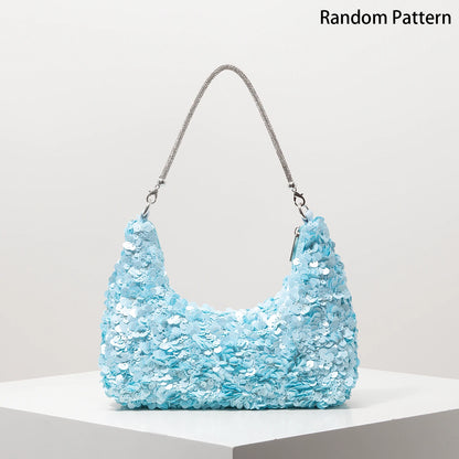 Sequin Shoulder Bag – Glitter Hobo Purse for Bridal, Prom & Wedding