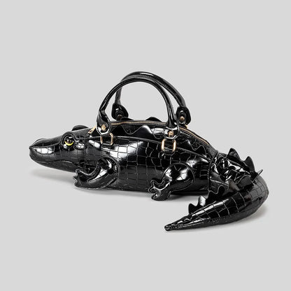 Crocodile Shape Novelty Handbag – Luxury PU Leather Shoulder Bag