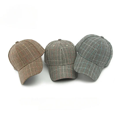 Checkered Baseball Cap – Classic Plaid Sun Visor Hat for Men & Women