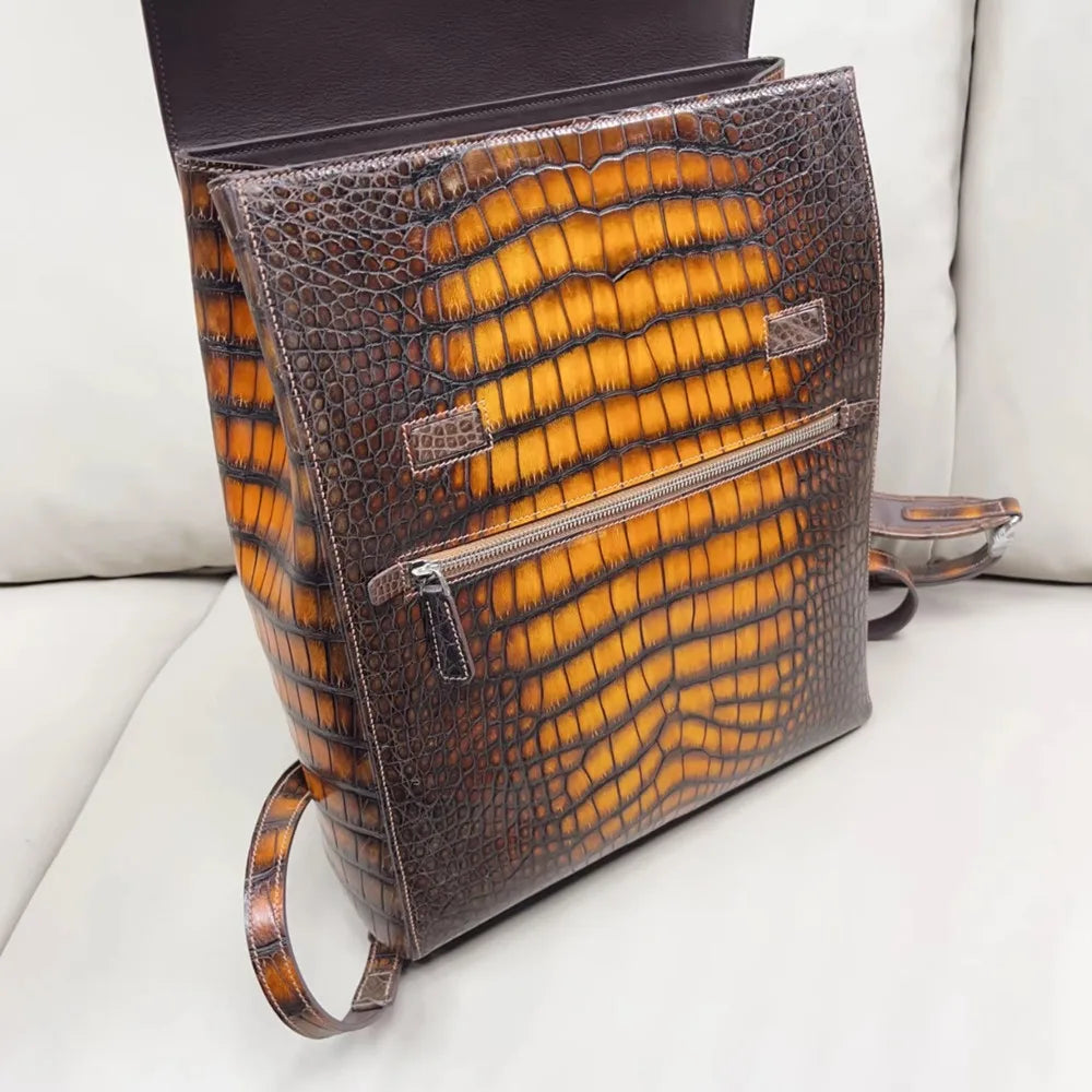Crocodile Leather Backpack for Men – Business & Travel