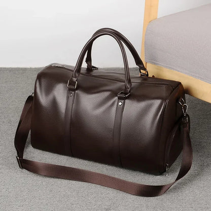 Leather Duffle Bag for Men – Large Capacity Travel Weekender
