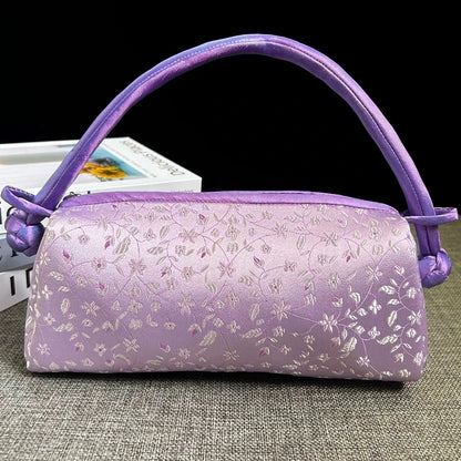 Embroidered Silk Shoulder Bag – Floral Cheongsam Purse