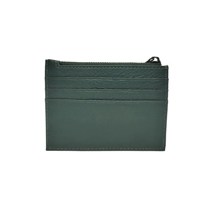Genuine Leather Card Holder with Zipper Coin Purse – Slim Wallet
