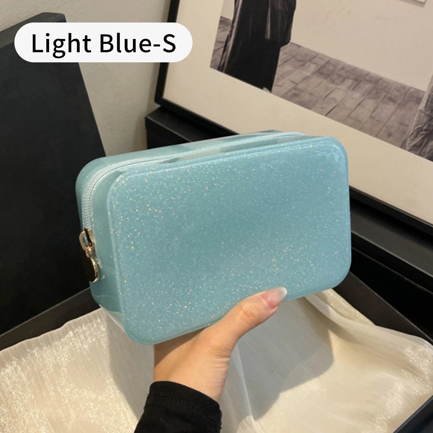 Large Capacity Waterproof Cosmetic Bag – PVC Travel Toiletry Organizer
