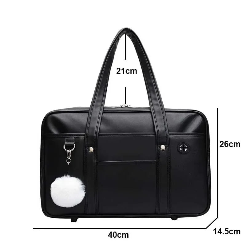 Japanese School Bag PU Leather Tote Handbag Anime Uniform Style