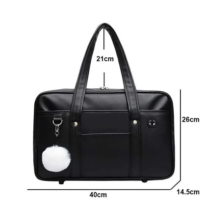 Japanese School Bag PU Leather Tote Handbag Anime Uniform Style