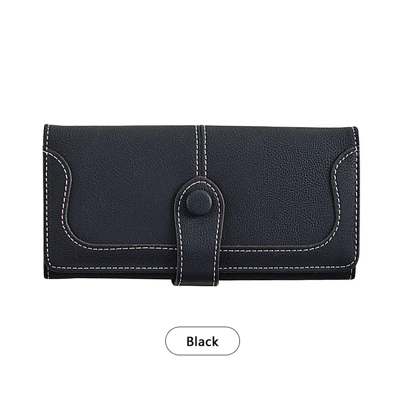 Women's Long Wallet – 17 Card Slots, ID Window & Zipper Coin Purse
