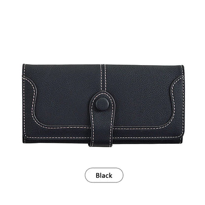 Women's Long Wallet – 17 Card Slots, ID Window & Zipper Coin Purse