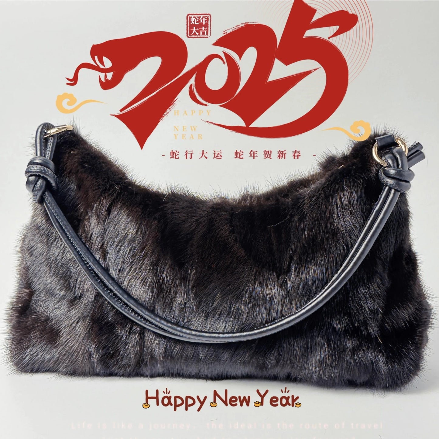 Mew Real Mink Fur Natural Cloud Winter Thick Bag Single Shoulder Women Fluffy Evening Ladies - Thick