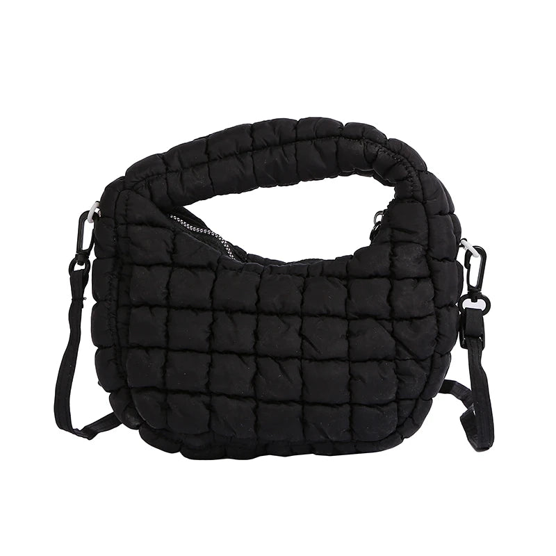 Quilted Puffer Shoulder Bag for Women – Lightweight Crossbody Handbag
