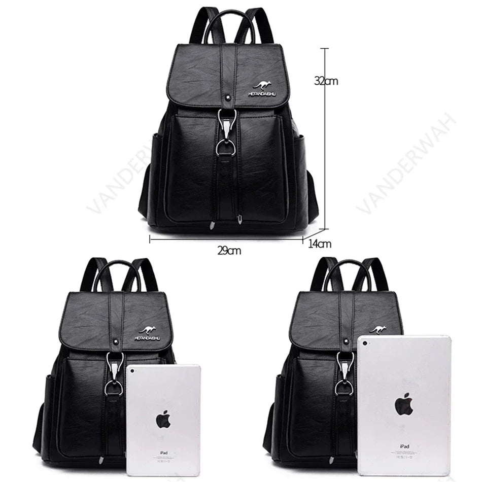 Women's Soft Leather Backpack – Casual School & Travel Bag