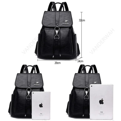 Women's Soft Leather Backpack – Casual School & Travel Bag