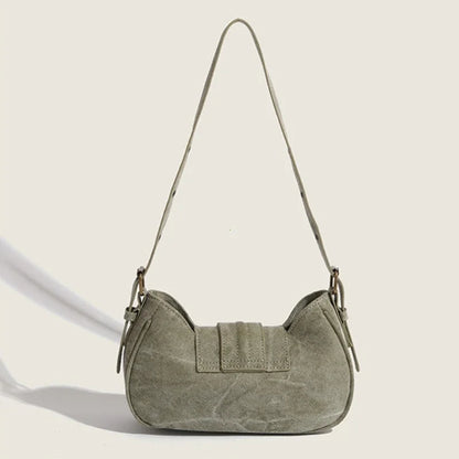 Y2K Vintage Rivet Shoulder Bag – Gothic Punk Canvas Handbag