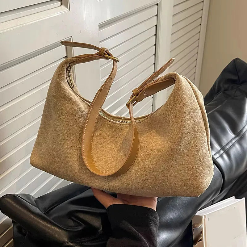 Suede Shoulder Bag for Women – Luxury Velvet Crossbody Clutch Purse