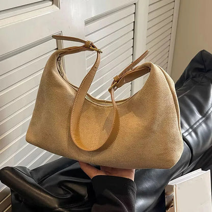 Suede Shoulder Bag for Women – Luxury Velvet Crossbody Clutch Purse