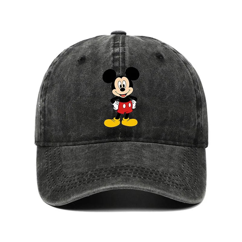 Cartoon Print Washed Baseball Cap – Unisex Vintage Snapback Hat
