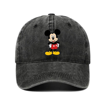 Cartoon Print Washed Baseball Cap – Unisex Vintage Snapback Hat