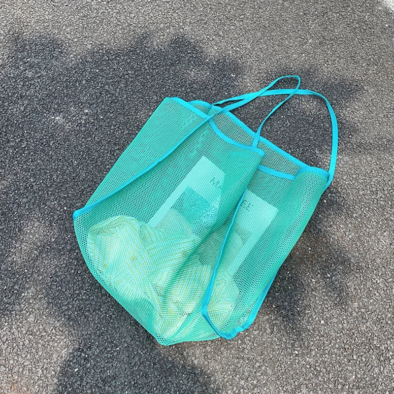 Mesh Tote Bag – Large Capacity Shoulder Bag for Beach, Travel & School