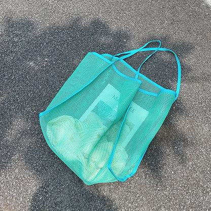 Mesh Tote Bag – Large Capacity Shoulder Bag for Beach, Travel & School
