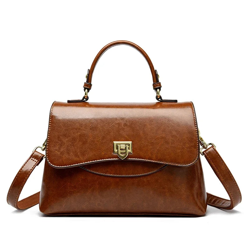 Women's Leather Crossbody Bag – Large Capacity Shoulder Handbag