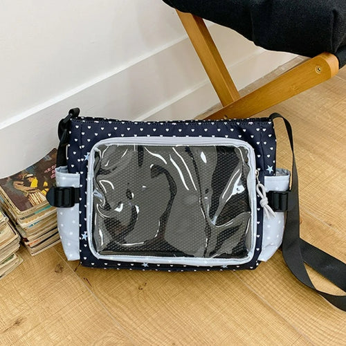 Itabag Large Capacity Crossbody Bag Clear Window Star Print