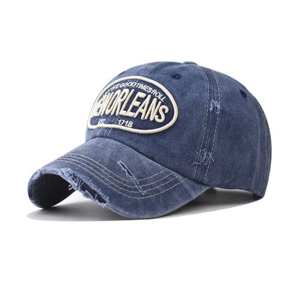 Vintage New Orleans Embroidered Baseball Cap – Unisex Distressed Snapback Hat