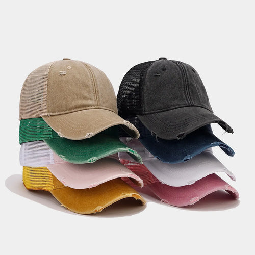Mesh Baseball Cap – Vintage Washed Trucker Hat