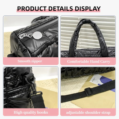 Quilted Puffer Tote Bag for Women – Padded Shoulder Bag