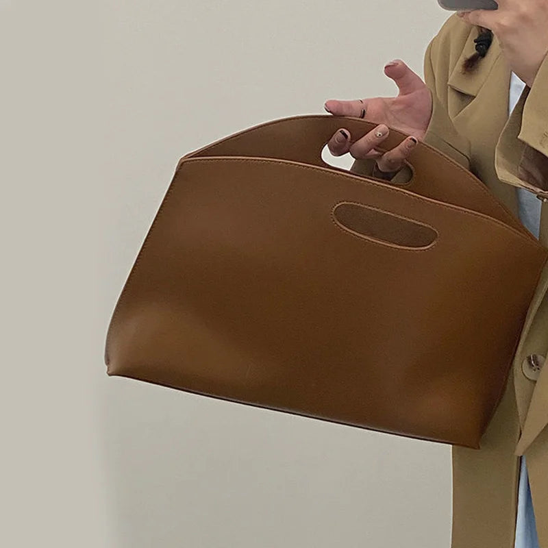 Leather Briefcase Handbag – Women's Large Capacity Commuter Bag