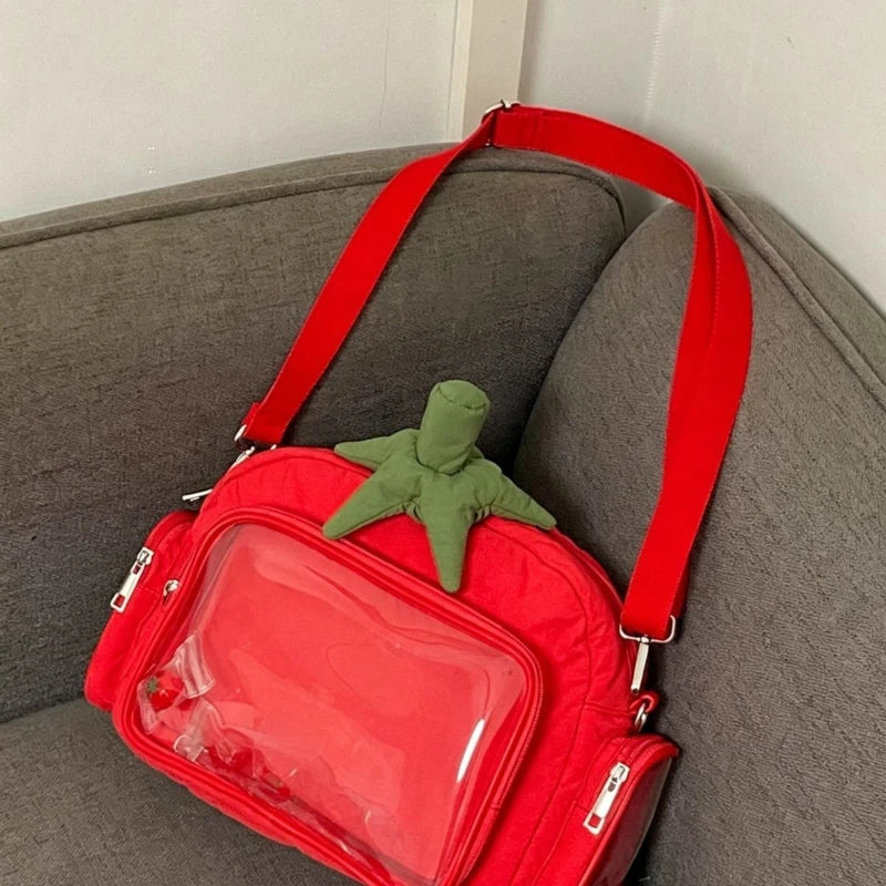 Fruit Ita Bag Backpack – Tomato & Apple Plush Shoulder Bag