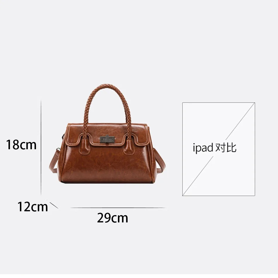 Women's Luxury Leather Handbag – Designer Crossbody Shoulder Bag