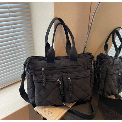 Women's Large Capacity Quilted Shoulder Bag – Multifunctional Commuter Tote