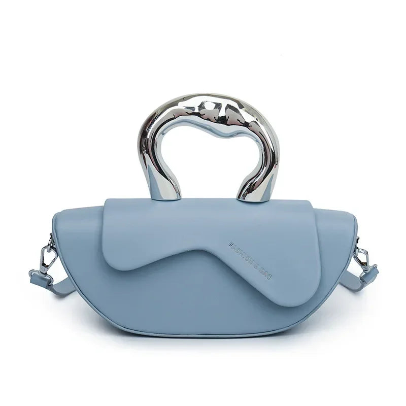 Sculptural Handle Shoulder Bag – Women's PU Leather Crossbody
