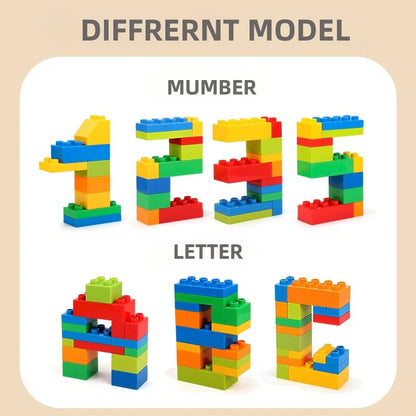 210-Piece Classic Building Blocks Set for Kids Ages 1–6 – Multi-Color