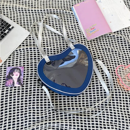Heart-Shaped Transparent Ita Bag Crossbody for Women & Girls