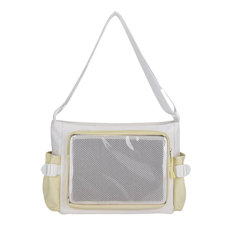 Japanese Polka Dot Crossbody Bag Women Commuting Shoulder Large Capacity Transparent Simple