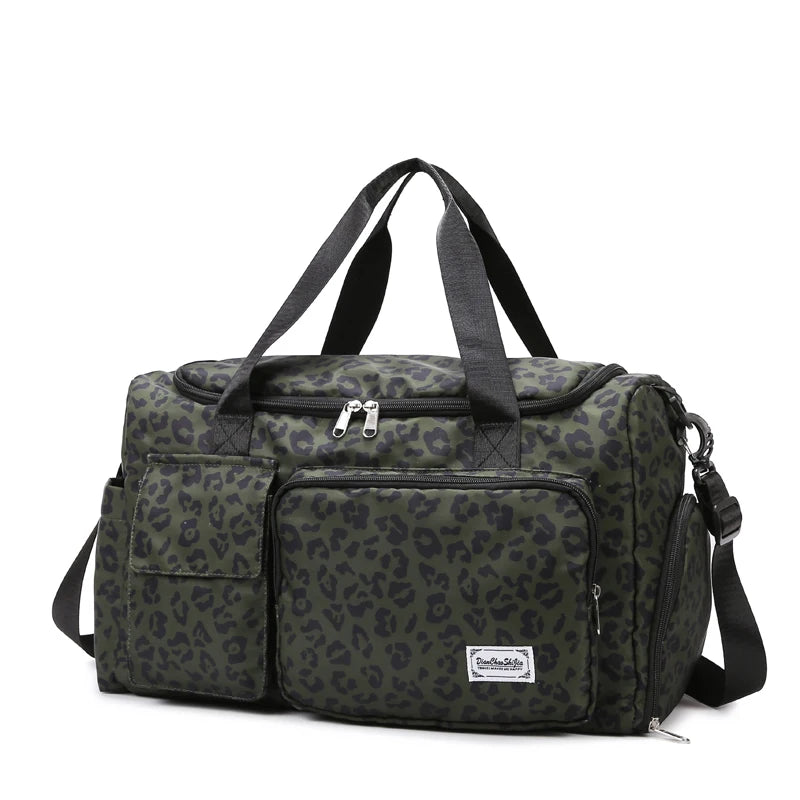 Leopard Print Duffle Bag – Large Capacity Sports Travel Bag