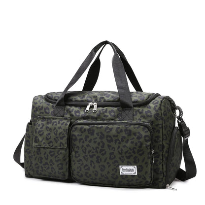 Leopard Print Duffle Bag – Large Capacity Sports Travel Bag