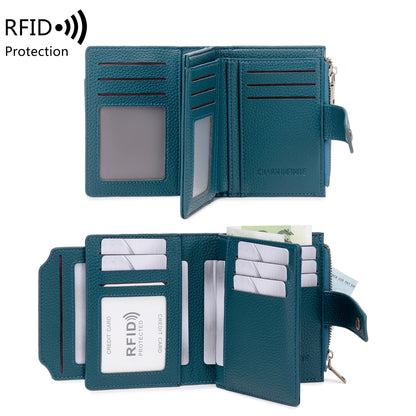 RFID Blocking Women's Short Wallet with Large Capacity