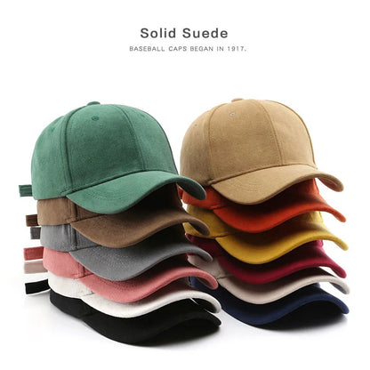 Suede Baseball Cap – Unisex Snapback Hat for Men & Women