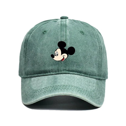 Cartoon Print Washed Baseball Cap – Unisex Vintage Snapback Hat